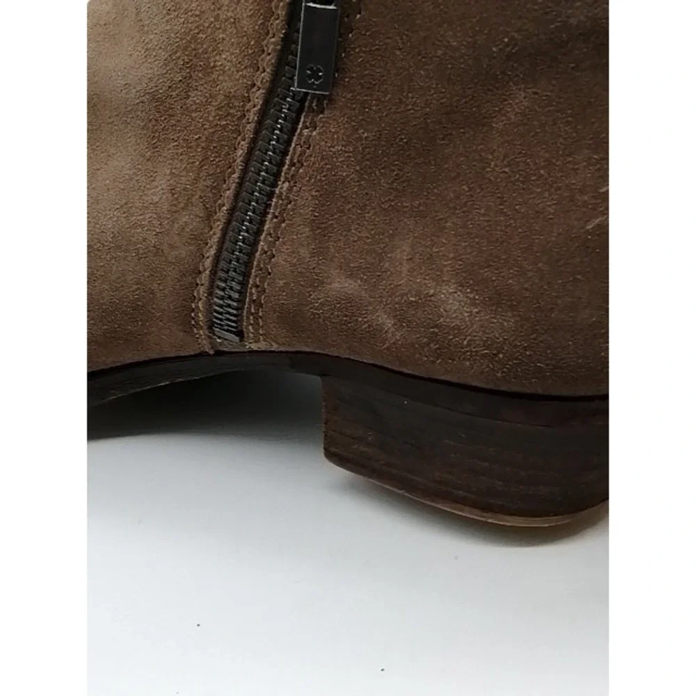 Lucky Brand Boots Womens Basel Brown 10 Ankle Bootie Shoes Suede Side Zip